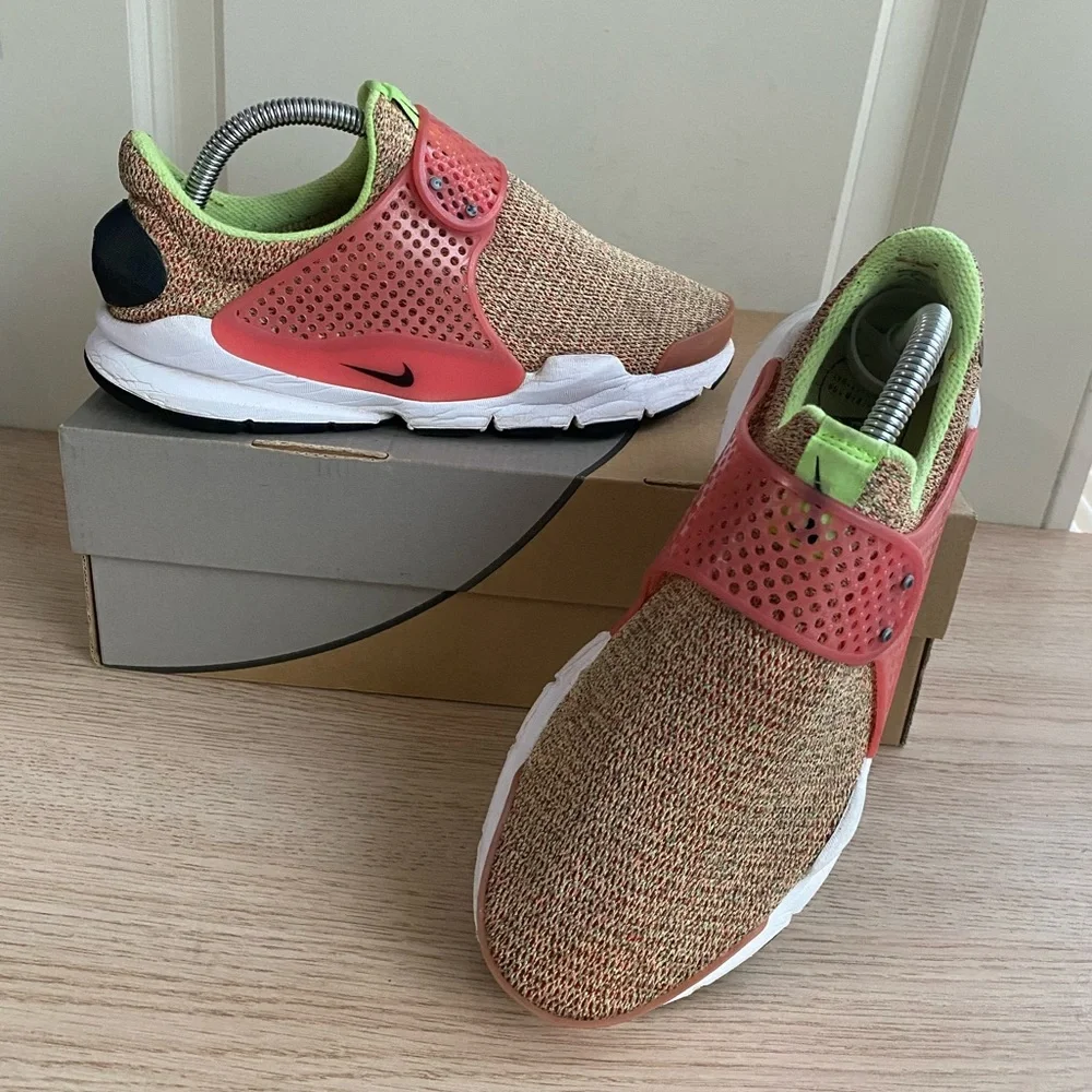 RARE 2016 Nike Sock Dart SE Ghost Green/Hot Punch Women Sneakers - SZ 8 - Picture 10 of 15